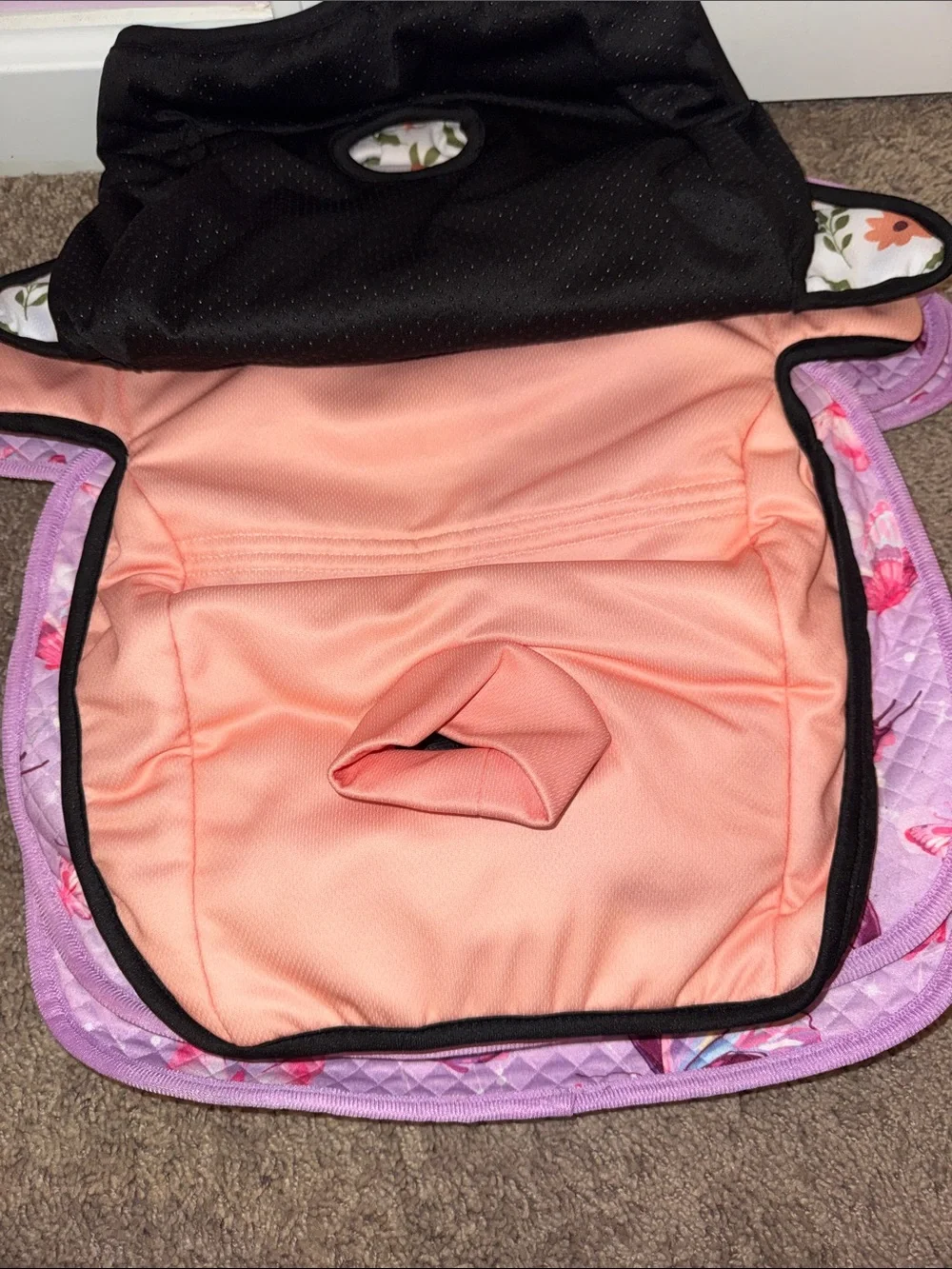 Floral & Pink car seat cover Set - Peach and Lavender set of 5